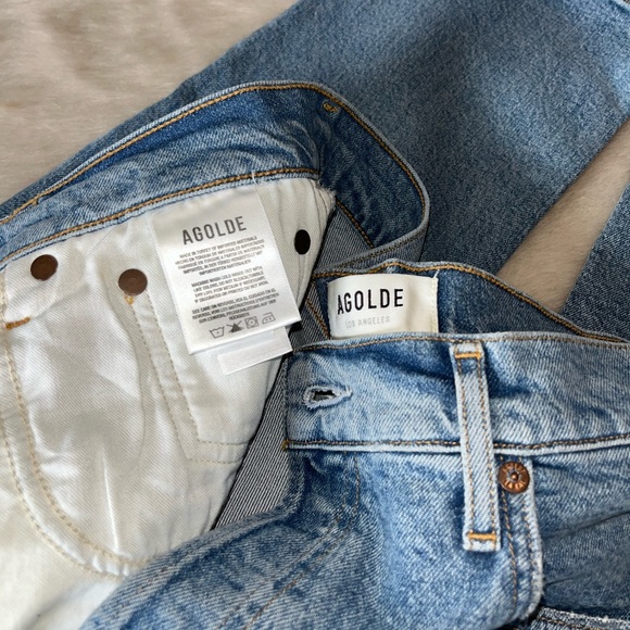 NEW Agolde Riley High-Rise Distressed Straight Leg Crop in Whiplash 31 - Picture 11 of 16